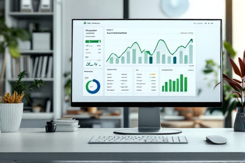 Clean analytics dashboard showing steady rising performance graphs for a Google Ads agency account