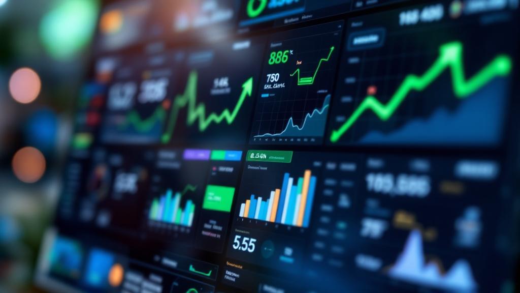 Professional advertising dashboard showing multiple campaign performance metrics and account management panel
