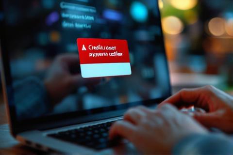 Credit card declined on laptop screen showing payment error for Google Ads