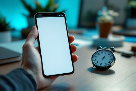 Smartphone showing a fast-loading product landing page next to a stopwatch measuring page speed
