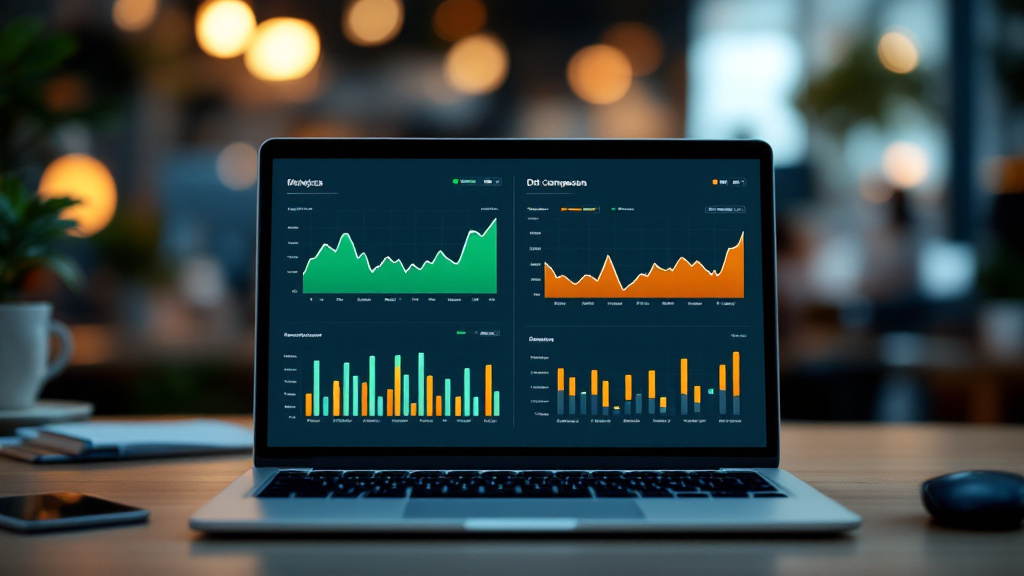 Side-by-side dashboard comparison showing analytics and performance metrics